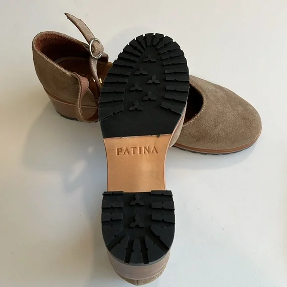 Patina - leather heeled Mary Jane’s, clogs, suede - Picture 3 of 14